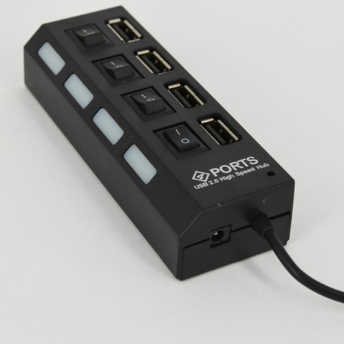 USB HUB 4 Sockets Independent USB 2.0 Divider(Black) USB Adapter - Picture 6 of 11