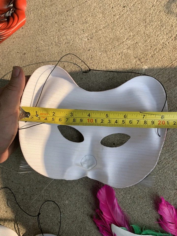 Lot of 3 Adult Halloween Party Plastic Cat & Feather Carnival Eye Mask - Image 3 of 3