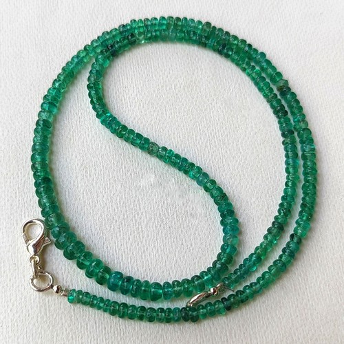 Collar de 17" con gemas de apatita verde natural tamaño de 3 a 5 mm cuentas de rondelle lisas - Imagen 2 de 7