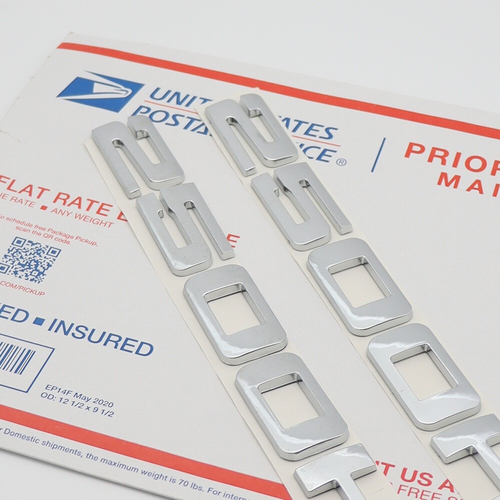 2X 2500 HD Letters Front Door  Badges Nameplates Adhesive Emblem  for Sierra