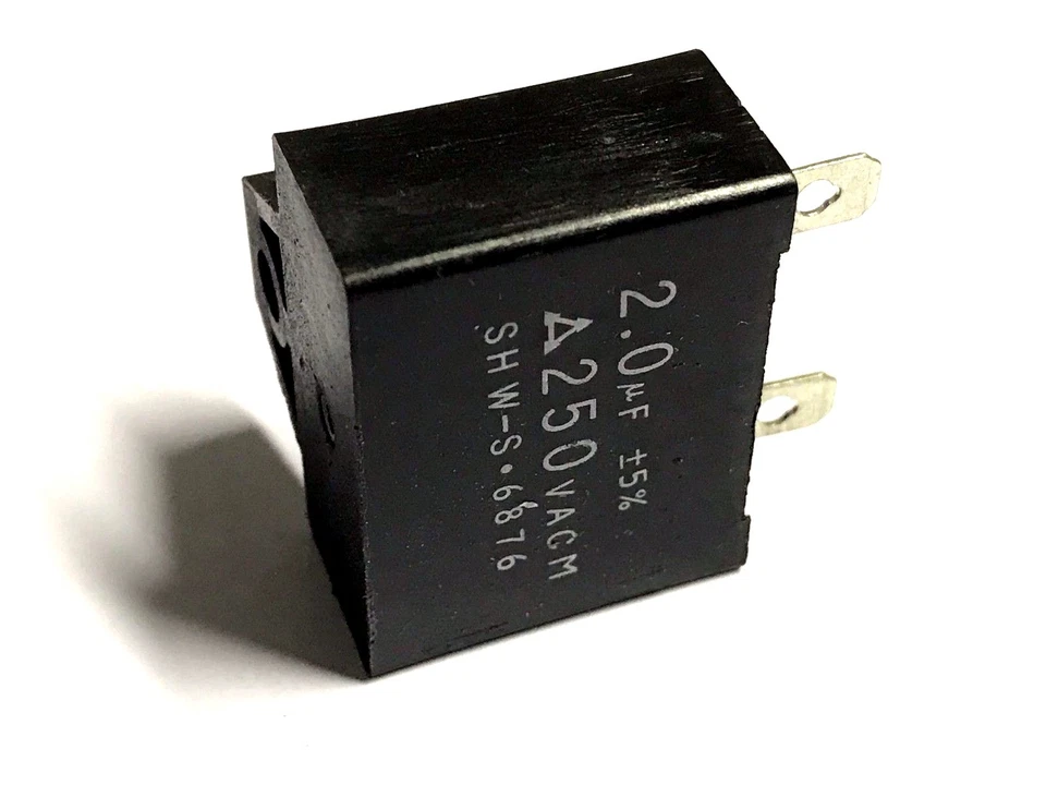 2uF, 2μF, 250V~ 5%, conexión de enchufe plano, pestaña de fijación, FUJI XEROX Foto 3 de 4