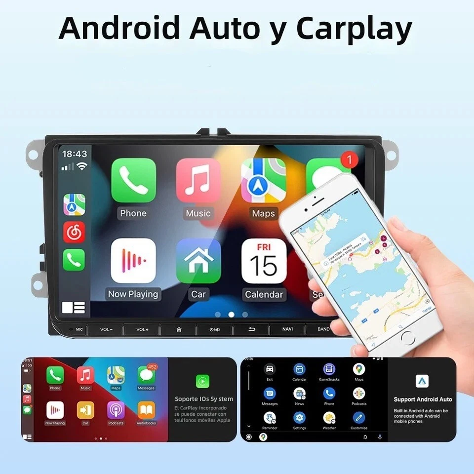 Radio Android  VW Touran 2003-2013 CarPlay AndroidAuto 2Gb/32Gb - Imagen 2 de 4