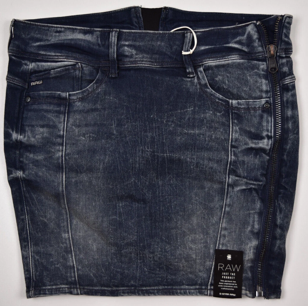 G Star Raw Lynn Rw Long Mini Jupe Jeans Gr. W 28 Minijupe Stretch Jupe