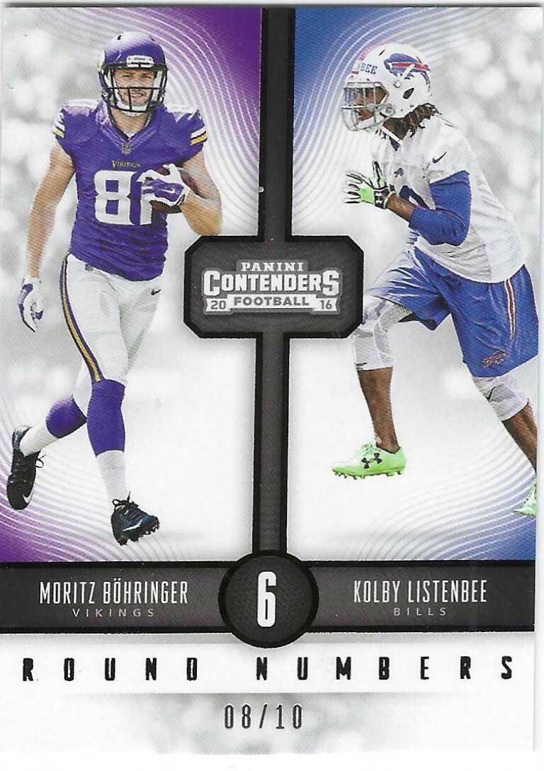BOHRINGER / LISTENBEE 2016 Contenders Round Numbers Black #20 SERIAL #8 ...