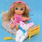 1968 MATTEL Liddle Kiddle Sears BEDDY-BYE BIDDLE Doll + Unbroken Bed Bedspread