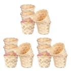 15 STÜCKE Praktische Bambus geflochtene Körbe Haushaltsbörsen Sortierkörbe