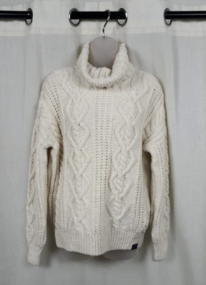 Superdry Esmay Zopfmuster Creme Größe XS/8 UK UVP 59,99 £ CR057 JJ 04