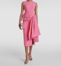 Carolina Herrera Women's Pink Sleeveless Hip Sash Column Dress Size 8