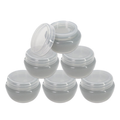 6 Pieces 10G/10ML Round Gray Cosmetic Sample Container Jars with Inner Liner