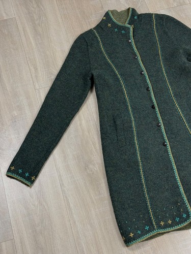 RARE Peruvian Connection Alpaca/Wool Women's Coat Size S Green - Picture 2 of 5