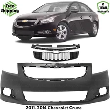Front Bumper Cover Fascia & Grille Assembly Kit For 2011-2014 Chevrolet Cruze