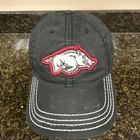 Arkansas Razorbacks Black Baseball Hat Houndstooth Twill Adjustable Cap EUC