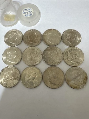 1954 S Franklin Half Dollar BU Lot Of 12