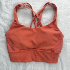 Lululemon Coral Energy Longline Ribbed Luxtreme Bra Size Cross-Back Light Size 4