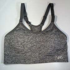 Ryka Seamless Racerback Sports Bra Good Adjustable Straps Marbled Grey Womens Sm