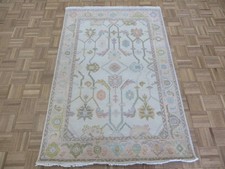 4 x 6 Hand Knotted Ivory Turkish Oushak Oriental Rug G16624