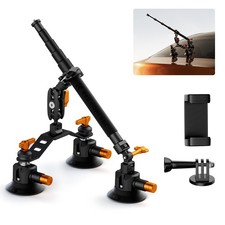 Triple Suction Cup Car Mount for Camera, Heavy Duty 3-in-1 Kit