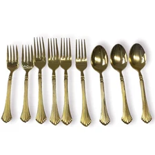 Golden Royal Plume by Rogers - 4 Dinner Forks, 3 Soup Spoons, 2 Salad Forks