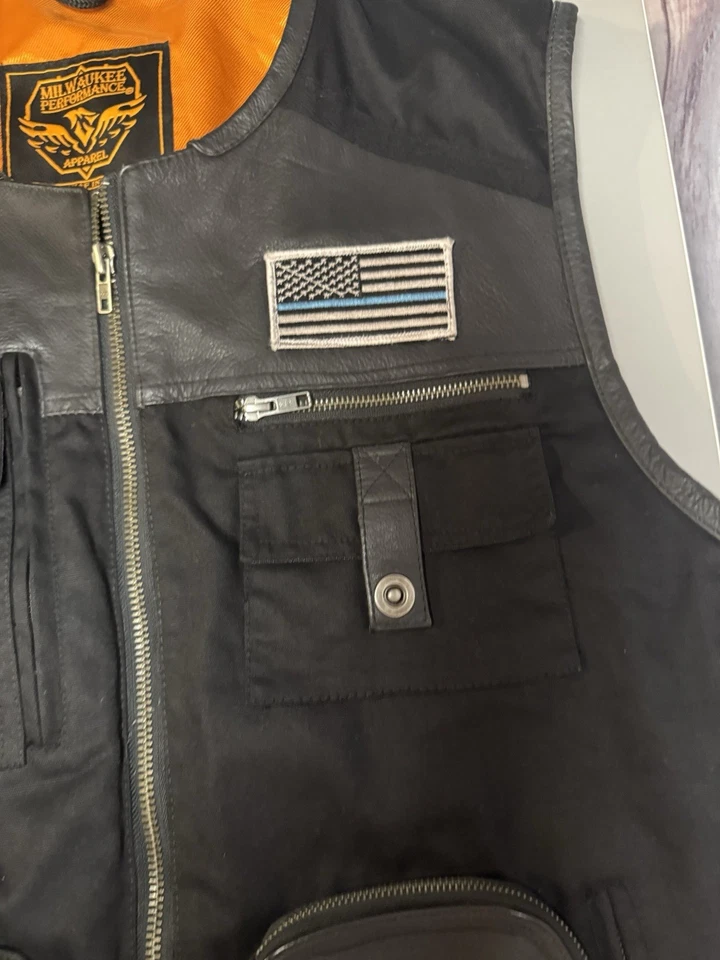 MILWAUKEE LEATHER Performance Leather Motorcycle Vest - xlarge - Image 3 of 4