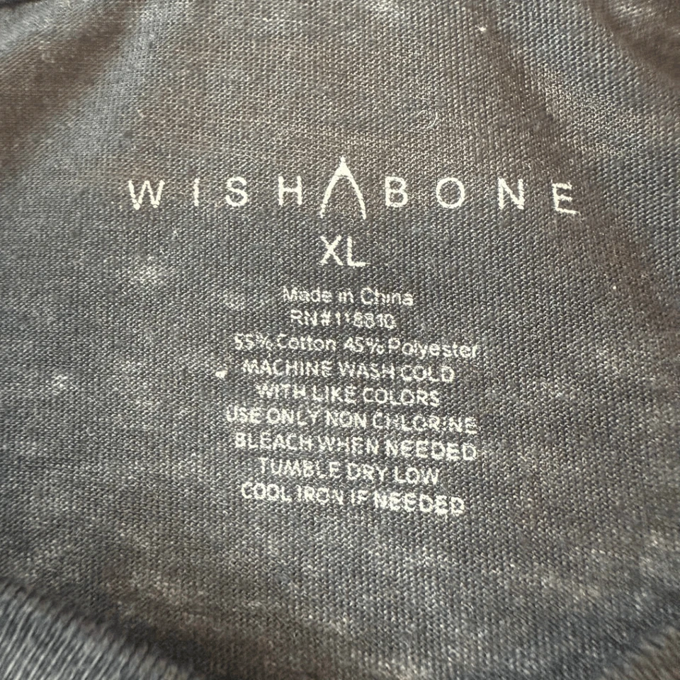 Wish Bone Men's Stretch Slim V-Neck Short Sleeve Jersey T-Shirt Black Size XL - Image 4 of 4