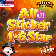 GO Monopoly Stickers All 1 2 3 4 5 6 Star Stickers | Super Fast & Cheapest Price