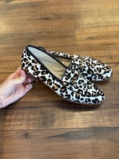 Sam Edelman Loraine Sz 7 Leopard Print Pony Calf Hair Loafers Gold Horsebit