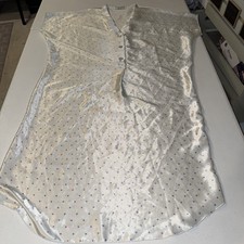 Amaretta Vintage Nightgown Size Small White Purple Polka Dots Made in USA Midi