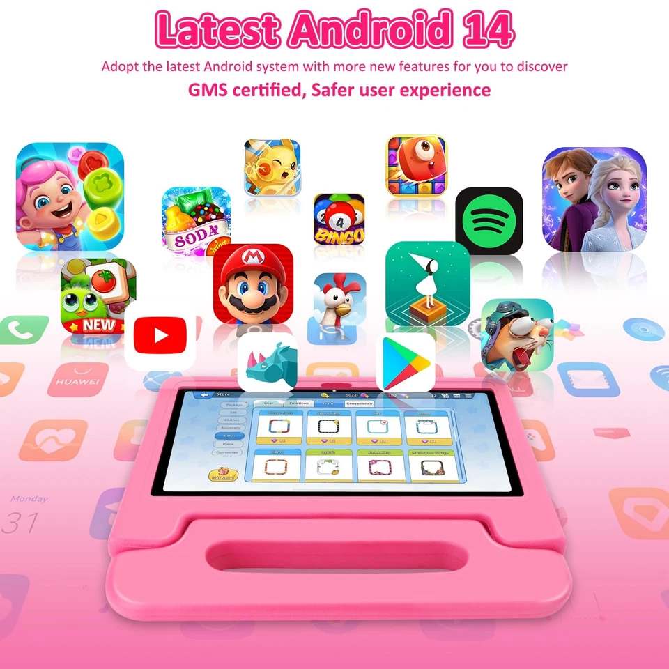 Tablet for Kids, 10.1 inch IPS HD Touchscreen Android 14 64 GB Storage, 8GB R... - Image 4 of 4