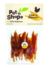 Pet 'n Shape Chik 'n Skewers - Chicken Wrapped Rawhide - All Natural Dog Treats,