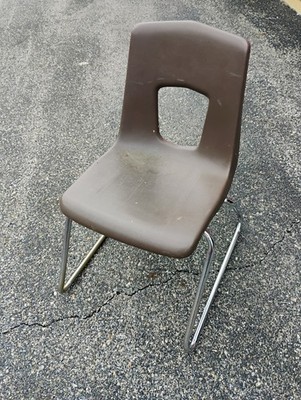 4 VINTAGE ARTCO BELL CO  bucket HARD PLASTIC CHAIR Mid Century retro Brown
