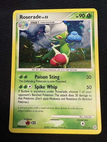 Pokémon Roserade 13/130 Diamond & Pearl 2007 English Holo Rare Stage 1 90 HP