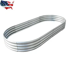 Planter Boxes 8x4x1FT Raised Garden Bed Galvanized Outdoor for Vegetable Flower