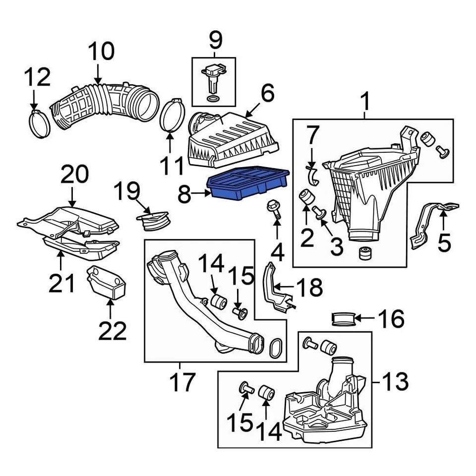 For Honda Accord 2008-2012 Honda 17220R40A00 Engine Air Filter Foto 2 de 3