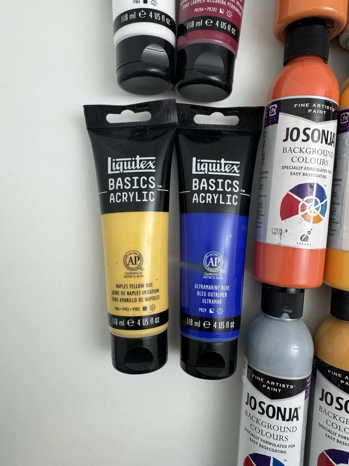 Акриловые матовые краски Jo Sonja's & Liquitex цвета с Golden Gesso 32FL лот из 35 - Изображение 3 из 4