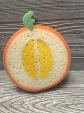 Orange Slice Bath Sponge 5” Skin Scrubber Unique Fruit Bathroom Decor Gift