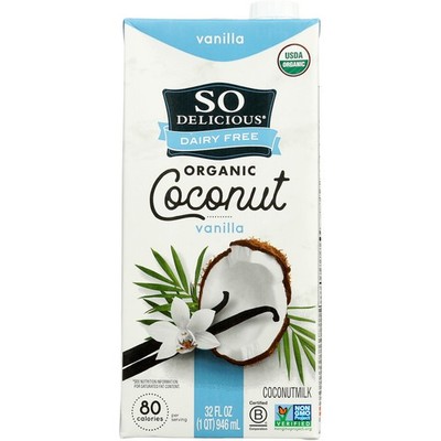 So Delicious Organic Dairy Free Coconut Milk Vanilla 32 Oz Chocolate