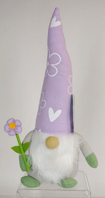 Summer Gnome w/ Purple Hat Weighted Plush, 20 Inches Tall, Huntington Home Aldi