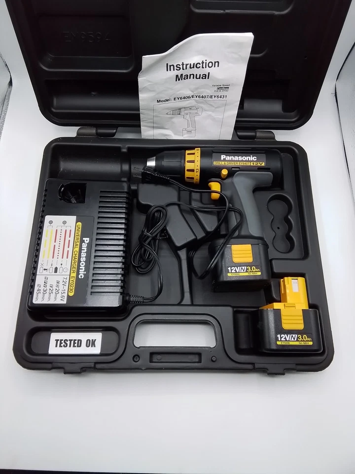 Taladro/destornillador Panasonic EY6432 15,6 V en estuche con 2 baterías y cargador Foto 2 de 2