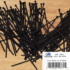 USA 100 PACK 8 INCH ZIP TIES NYLON 40 LBS UV WEATHER RESISTANT BLACK WIRE CABLE