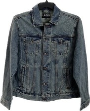 Lazer Men's Denim Trucker Jacket Vintage Inspired Regular Fit Sz S 100% Cotton