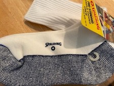 Vintage Spalding Pro Standard Triple padded crew socks 10-13 small blue Logo