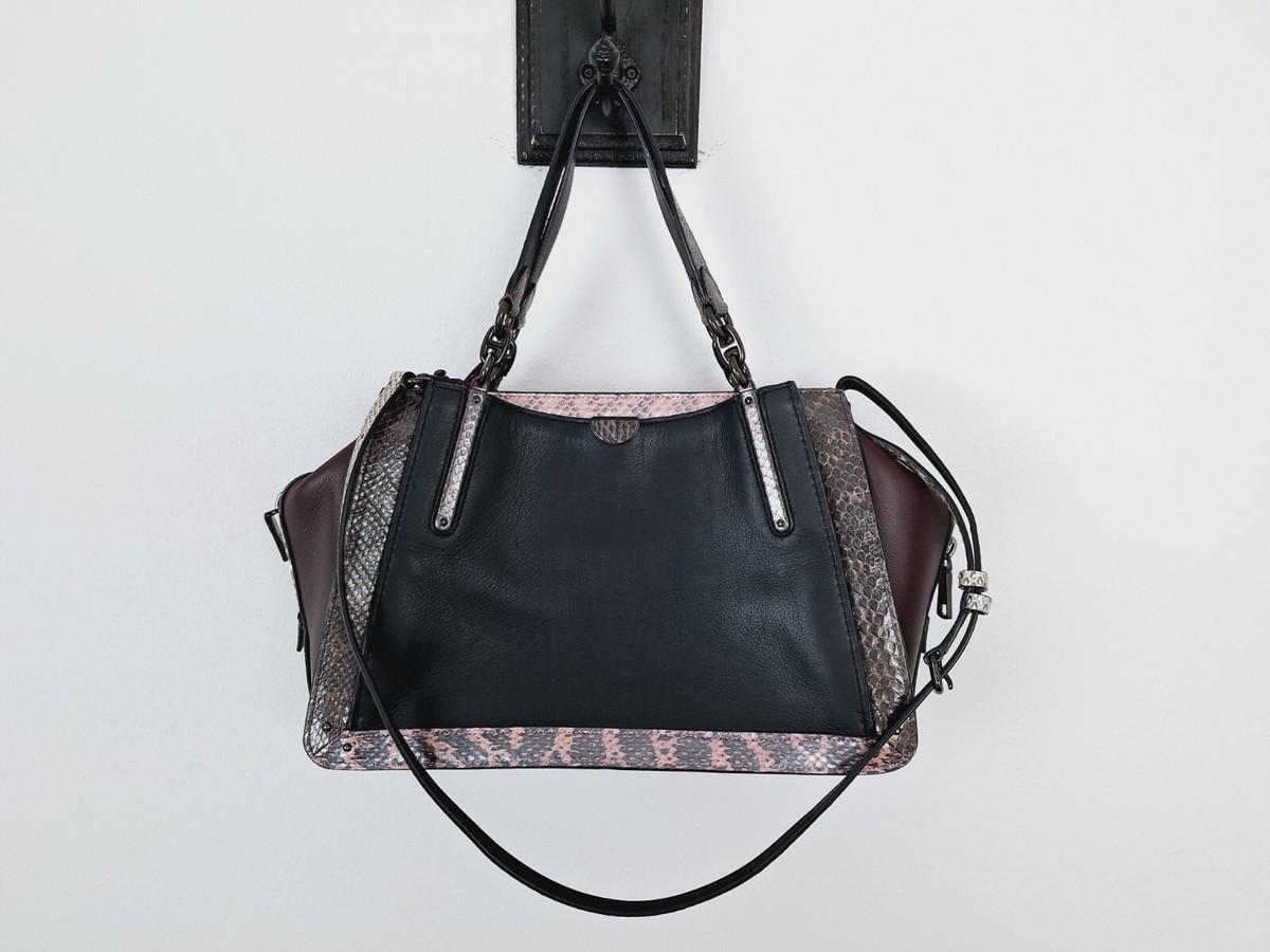 Coach Dreamer 36 Bag Leather Colorblock Satchel 76459 Snakeskin Detail c