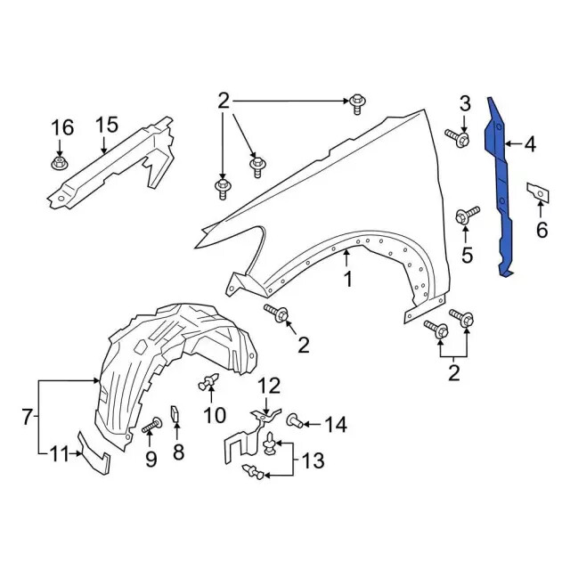 Aislante trasero para Ford (N/P LB5Z-16060-A)