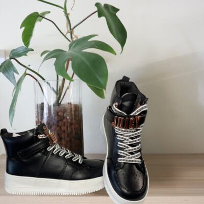 NEW Women Black Juicy J-Dottie Platform High Top Y2K Sneakers Size 8