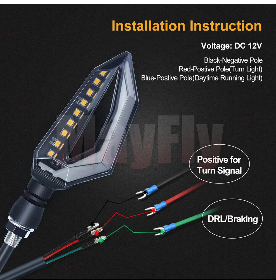 Светодиодные указатели поворота мигающие индикаторы подходят для ZX6R ZX9R ZX12R ZX10R ZX7RR H2 - Изображение 2 из 4