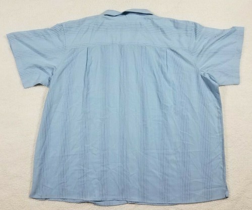 NWT Synrgy blue striped short sleeve button front shirt men's size 5XL XXXXXL - Picture 6 of 7