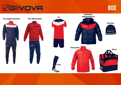 BOX GIVOVA CAMPO CALCIO CALCETTO VARI COLORI PEZZI KIT