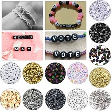 Alphabet Letter Mixed Color Beads Flat Round For Jewellery Making Gift
