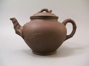 Chinese Yixing Zisha Clay Bamboo Shape Teapot