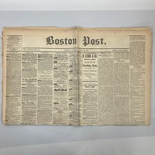 Boston Post July 18 1871 Vol LXXVII No 168 Antique Newspaper Railroads Boston Post July 18 1871 Vol LXXVII No 168 Antique Newspaper Railroads